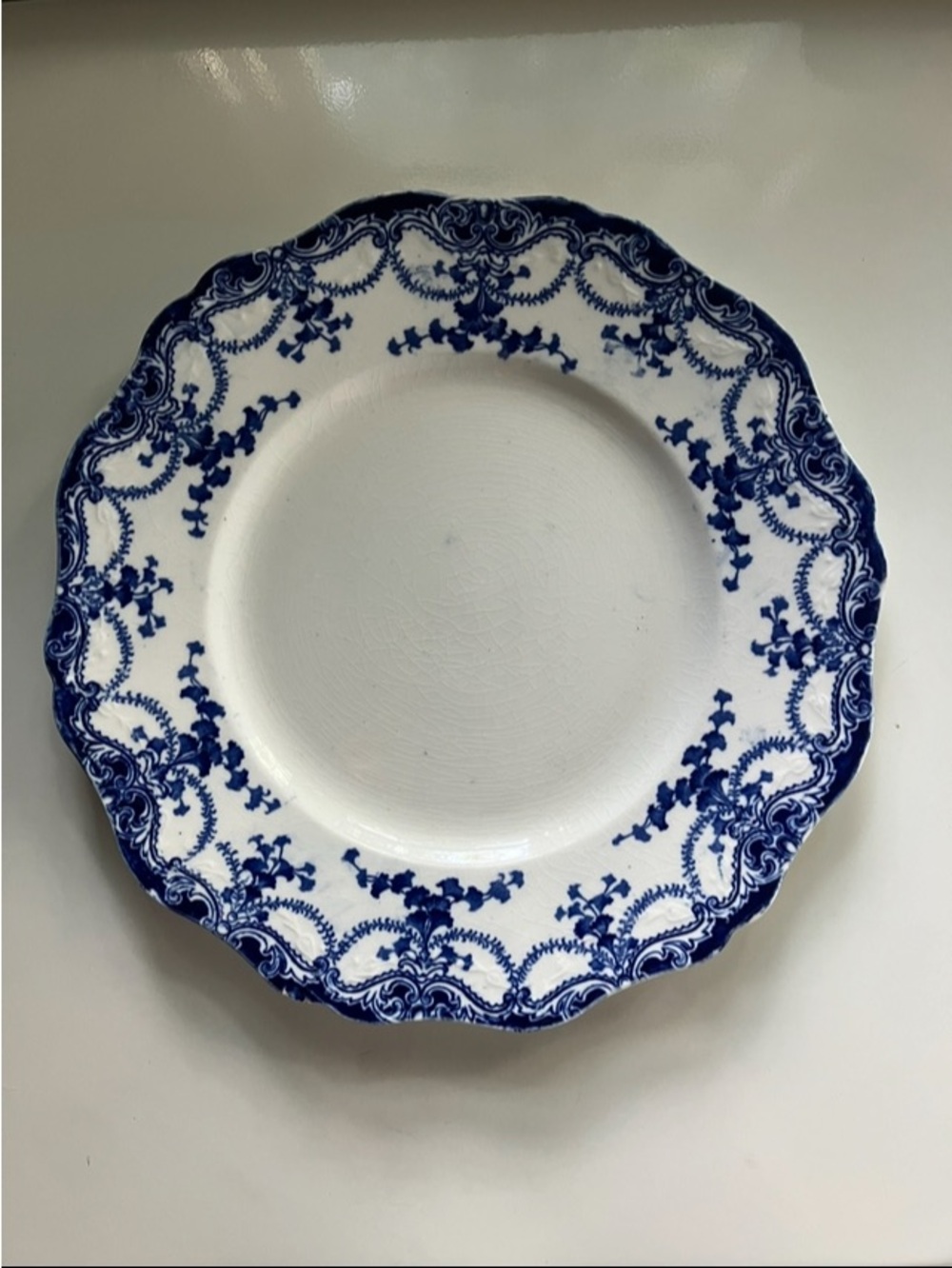 1890’s Royal Bassett Porcelain Flow Blue “Kermit” Dinner Plate